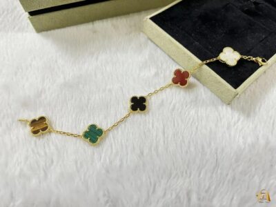 Stainless Steel Multi Colour Clover Bracelet