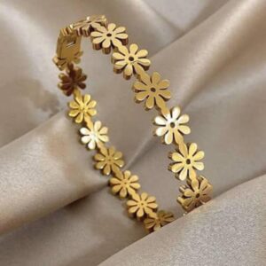 Elegant stainless steel flower cuff openable and anti-tarnish Nur-e-Niqab