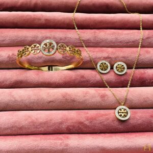 Stainless steel Tory inspired necklace and earrings set anti-tarnish Nur-e-Niqab